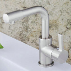 Centerset Contemporary Nickel Brushed Kitchen Faucet bathroom sink Faucet T1782S - Bathroom Sink Faucets