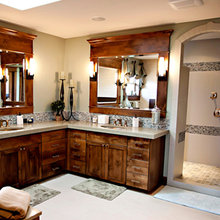 bath with l shaped vanity