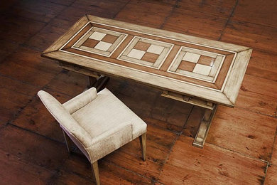 17th century style Desk with chequerboard parquetry