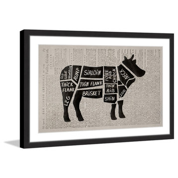 "Beef Cuts II" Framed Painting Print, 30"x20"