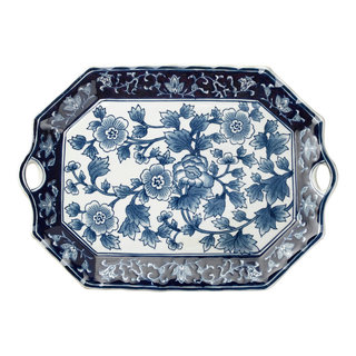 Blue and White 18" Platter - Asian - Serving Dishes And Platters - by  Orchard Creek Designs | Houzz