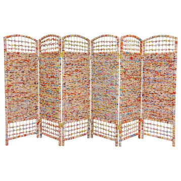 4' Tall Recycled Magazine Room Divider, 6 Panels