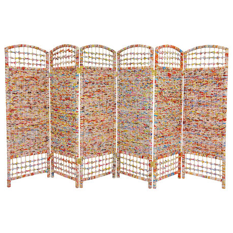 4' Tall Recycled Magazine Room Divider, 6 Panels