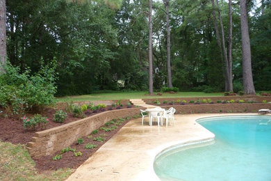 Photo of a large traditional backyard mulch landscaping in Atlanta.