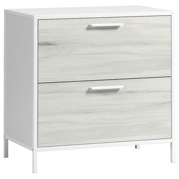 Boulevard Cafe Engineered Wood and Metal Lateral File in White