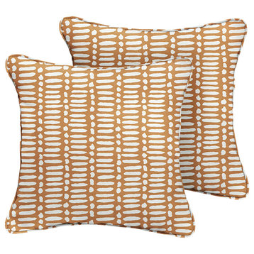 Noble Grey Deja Stucco Outdoor/Indoor Corded Pillow Set of Two 20 x 20 x 6