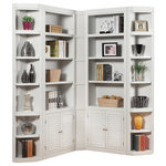 Parker House - Boca 5-Piece Corner Bookcase, Cottage White - Free Shipping & Complete Setup Included!