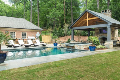 Example of a trendy pool design in Atlanta