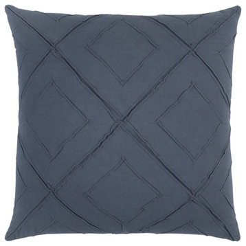 Indigo Pin Tuck Diamond Pattern Throw Pillow