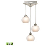 Elk Home - Elk Home Lca403-10-16M Ciotola 10'' Wide 3-Light Mini Pendant, Satin Nickel - Elk Home LCA403-10-16M Ciotola 10'' Wide 3-Light Mini Pendant - Satin Nickel. Collection: Ciotola. Primary Color/Finish: Satin Nickel. Primary Color/Finish Family: Silver. Primary Material: Glass. Secondary Material: Metal. Dimension(in): 10(W) x 10(Depth) x 4(H). Bulb: (3)5W (Not Included). Color Temperature: 3000K (Warm White). Shade Dimension(in): 4(H). Safety Rating: UL/CSA.