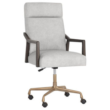Collin Office Chair, Saloon Light Gray Leather