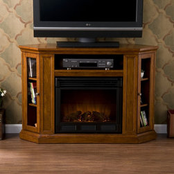 Holly & Martin&trade; Ponoma Convertible Media Electric Fireplace-Mahogany - Indoor Fireplaces