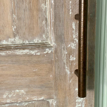 Faux Weathered Wood Finish Sliding Barn Door