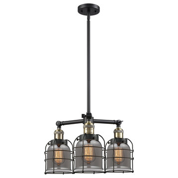 INNOVATIONS LIGHTING 207-BAB-G53-CE-LED Small Bell Cage 3 Light Chandelier