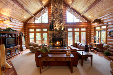 Mountain style living room photo in Other