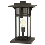Hinkley - Manhattan 1-Light Outdoor Light In Oil Rubbed Bronze - Manhattan is a classic update to the traditional train station lantern. The hand-painted Oil Rubbed Bronze finish complements the clean lines of its durable die cast construction.  This light requires 1 , 4W Watt Bulbs (Not Included) UL Certified.