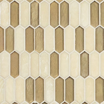 Pixie Gold 6mm Glossy Glass Mosaic Tile, Sample