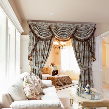 Valance curtains with swags and tails by celuce.com