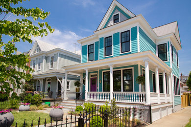 Elegant two-story wood gable roof photo in DC Metro