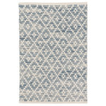 Dash & Albert - Melange Diamond Blue Woven Cotton Rug, 8'x10' - Lightweight, easygoing flatweave cotton rug with a classic diamond pattern made new with a faded melange of monochromatic mineral blues.