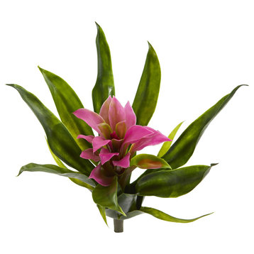 10" Bromeliad Artificial Flower Stem, Set of 6