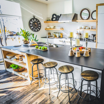 Warm Industrial with Natural Wood Kitchen