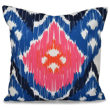 Original, Geometric Outdoor Pillow, Blue, 20"x20"