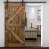 Solid Wood Barn Door, With Hardware Kit, Dark Brown, 38x84"