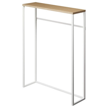 Narrow Entryway Console Table, Steel, Holds 11 lbs, White