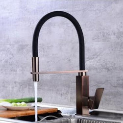 Brass New Designed ORB & Black Rotatable SPRING Mixer Kitchen Faucet F0165OR - Kitchen Faucets