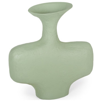 Hollis Decorative Metal Table Vase, Small Green
