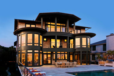 Example of a minimalist exterior home design in Charleston