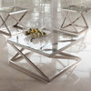 Coylin Square Cocktail Table, Brushed Nickel