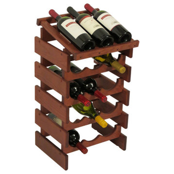 Wooden Mallet Dakota 5 Tier 15 Bottle Display Wine Rack in Mahogany