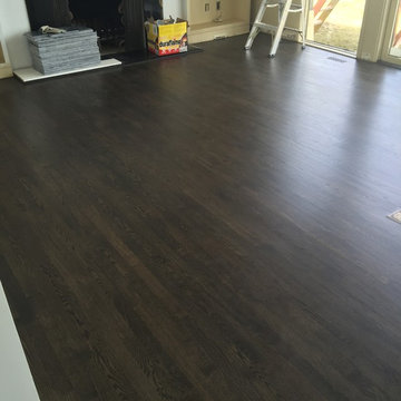 Oak floor refinished - Jacobean/Ebony mix