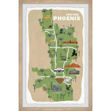 "Phoenix Arizona Map II" Framed Painting Print, 8x12