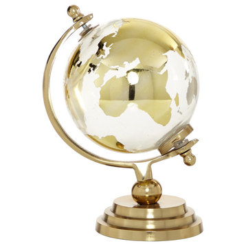 Traditional Gold Aluminum Metal Globe 52478