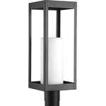 Progress Lighting - Patewood Collection 1-Light Post Lantern, Black - Patewood lanterns have a modern shadowbox housing in a sleek Black finish constructed from durable stainless steel for years of reliability. The pillar candle style diffusers provide a crisp illumination for a pleasing complement to your homes exterior. Uses One 100 W Medium Base bulb (not included).