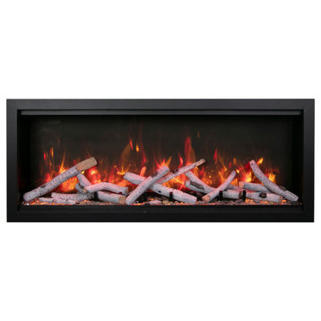 Amantii 42" Electric Fireplace Extra Tall, SYM-42-XT, Built-in w/ log and glass