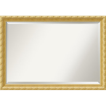 Versailles Gold Beveled Wood Bathroom Wall Mirror - 40 x 28 in.