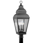 Livex Lighting - Exeter Outdoor Post Head, Black - Finished in black with clear water glass, this outdoor wall lantern offers plenty of stylish illumination for your home's exterior.
