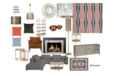Mood Board for Client's Living Room and Curtains