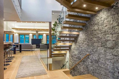 Inspiration for a modern staircase remodel in Salt Lake City