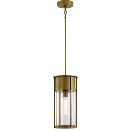Camillo 1 Light Outdoor Pendant or Chandeller, Natural Brass