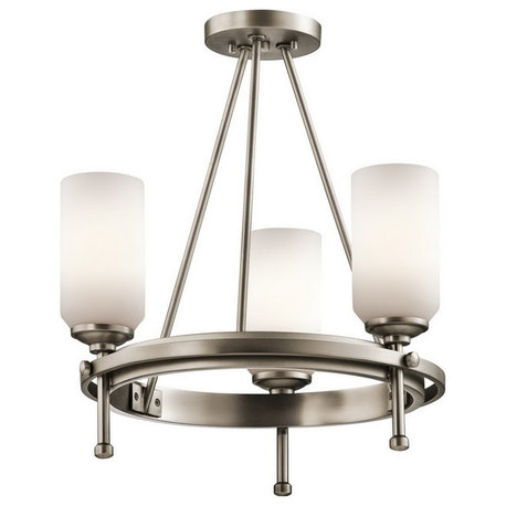 Kichler Ladero 3-Light Convertible Semi Flush Chandelier, Antique Pewter