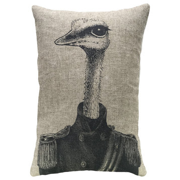 Ostrich Linen Pillow, 18"x12"