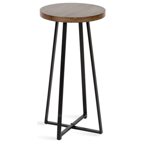 Zia Round Bar Stool, Natural/Black 13x13x25