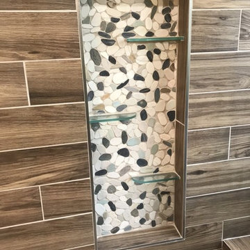 Zero entry, shower curb, barrier free Master shower