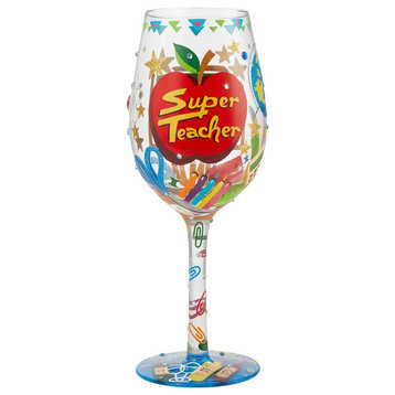 "Super Teacher" Wine Glass by Lolita