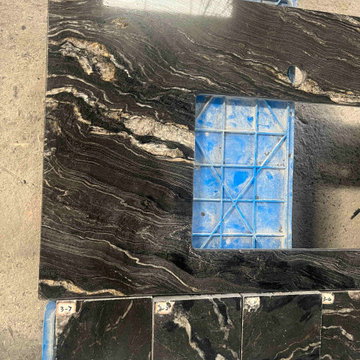 Black Fusion Granite Countertop, with apron